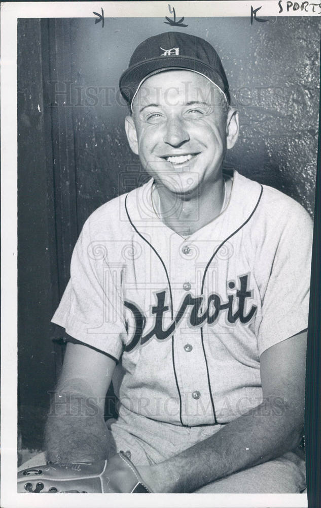 1955 Press Photo Steve Gromek pitcher Detroit Tigers - Historic Images