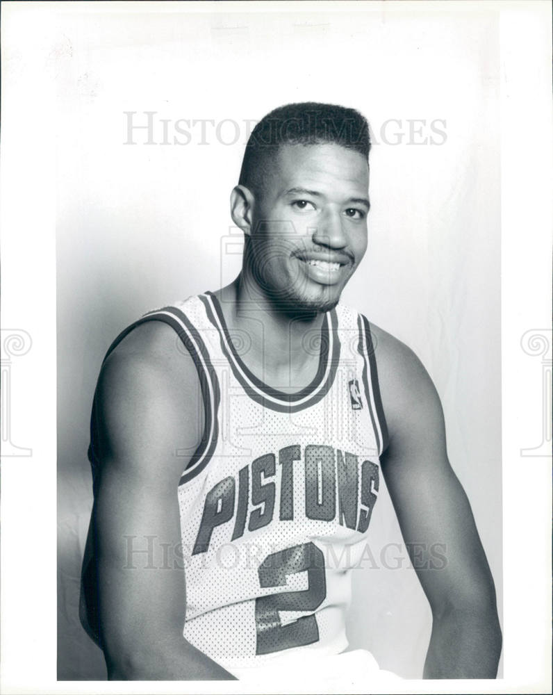 1991 Press Photo Brad Sellers Detroit Pistons - Historic Images