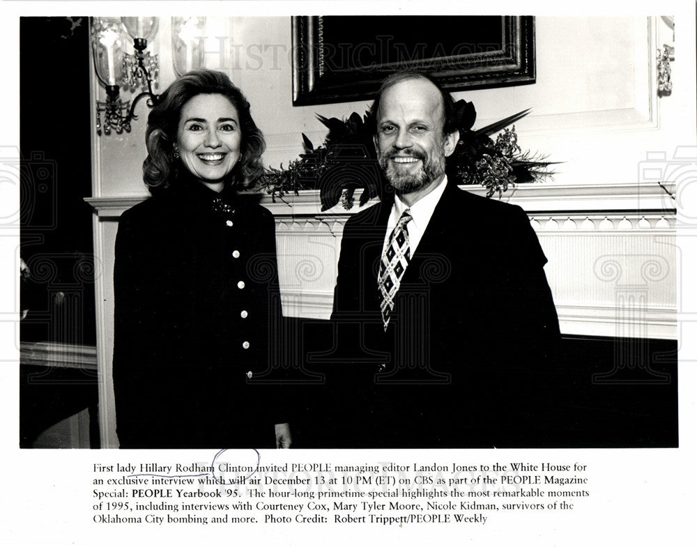 1995 Press Photo Hillary Clinton PEOPLE Landon Jones - Historic Images