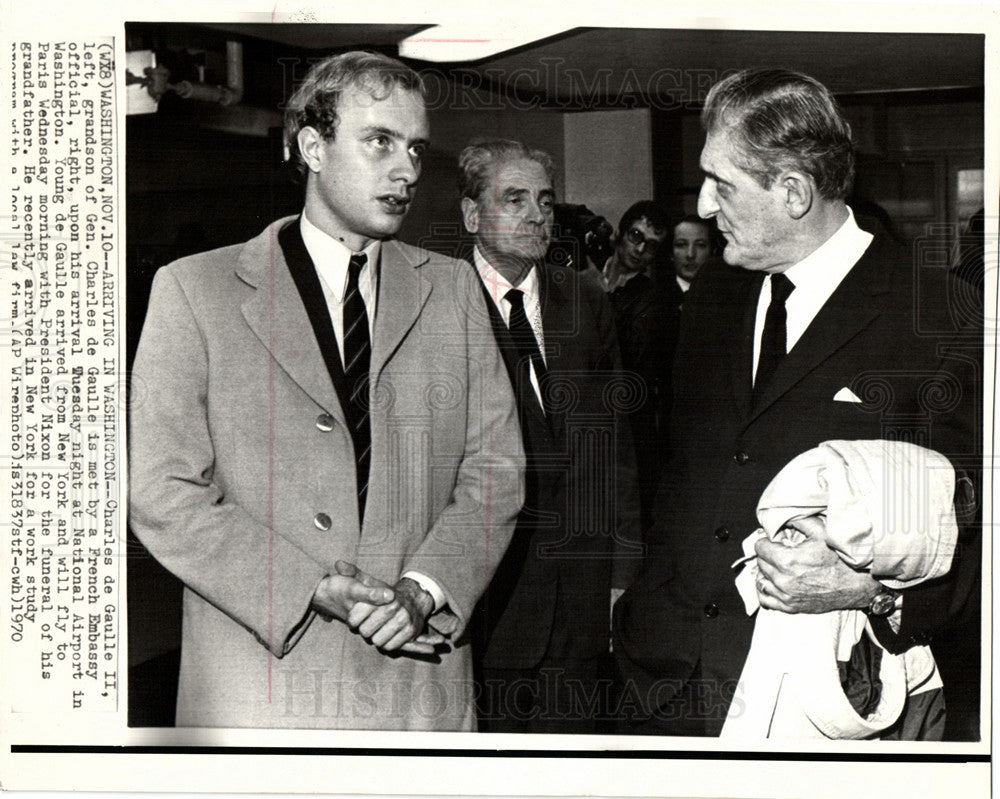 1970 Press Photo Charles de Gaulle II with French Embas - Historic Images