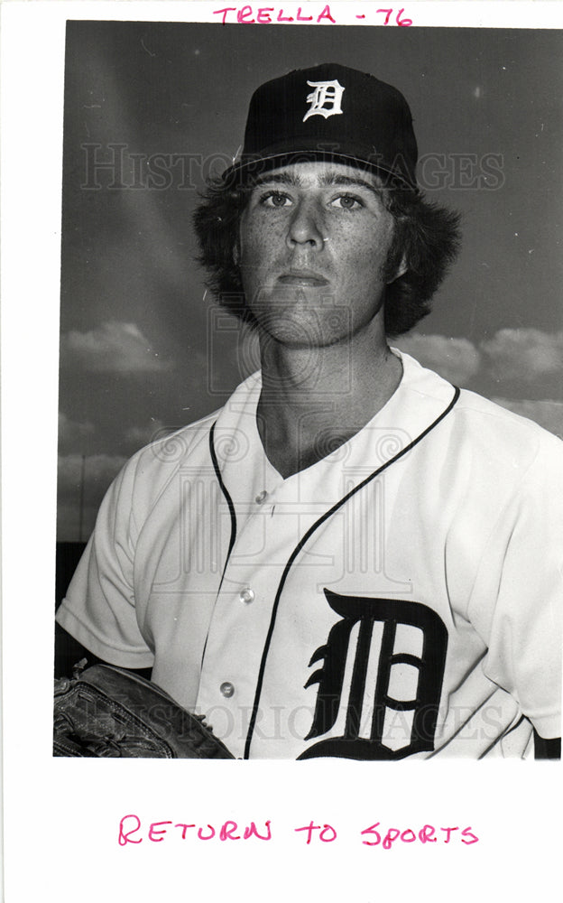 1976 Press Photo Steve Trella Detroit Tigers Baseball - Historic Images