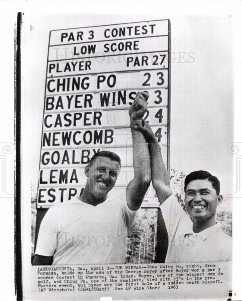 1963 Press Photo George Bayer Chen Ching Po golf - Historic Images