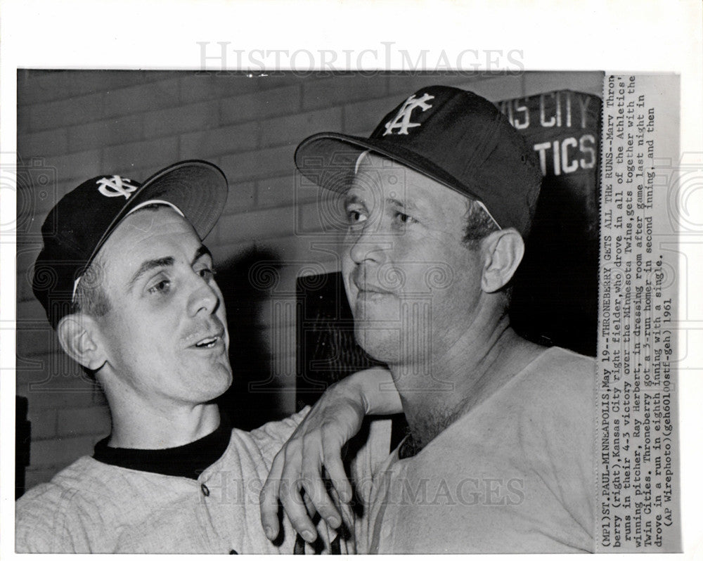 1961 Marv Throneberry Kansas City Baseball-Historic Images