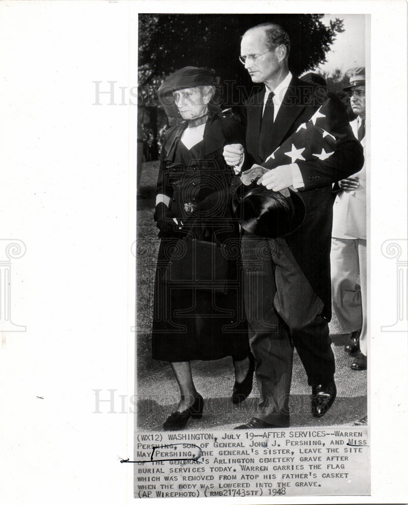 1948 Press Photo General Pershing's Funeral Arlington - Historic Images