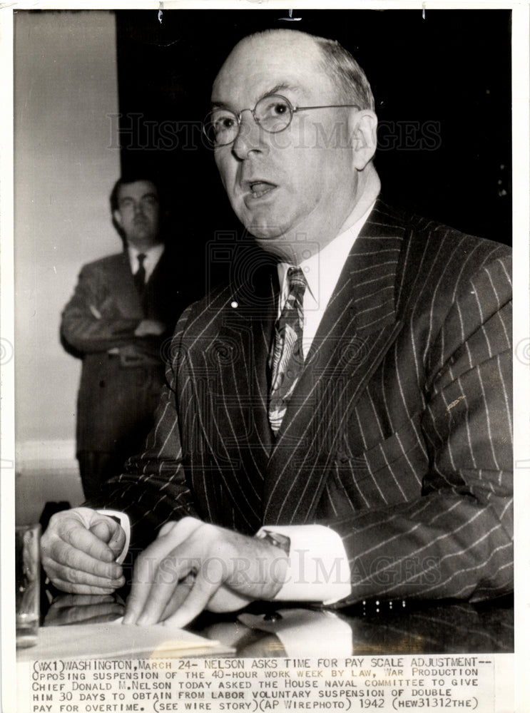 1942 Press Photo Donald M. Nelson War Production Chief - Historic Images