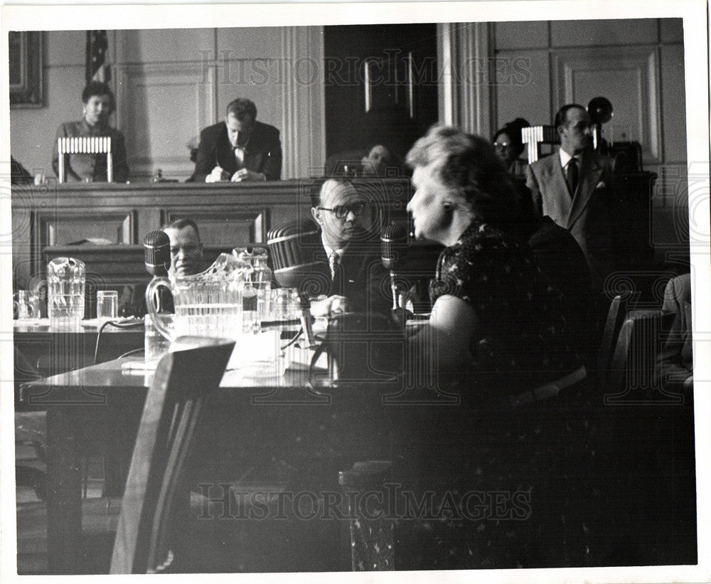 1952 Press Photo Baldwin testifies Communism Detroit - Historic Images