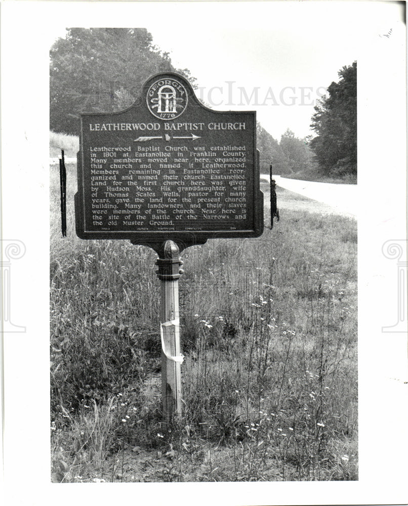 1985 Press Photo historical marker  Cobb - Historic Images