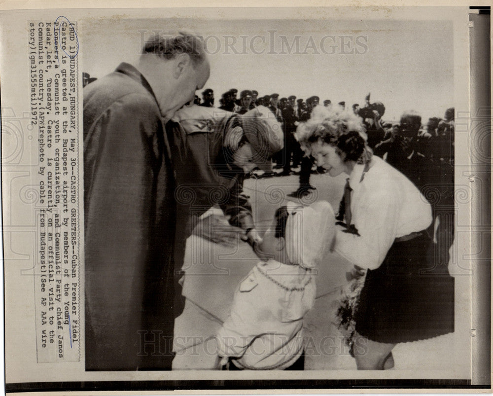 1972 Press Photo Cuban Premier Fidel Castro Budapest - Historic Images