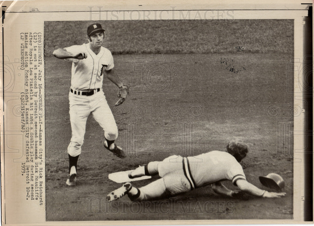 1973 Press Photo Dick McAuliffe Detroit Tigers Baseball - Historic Images