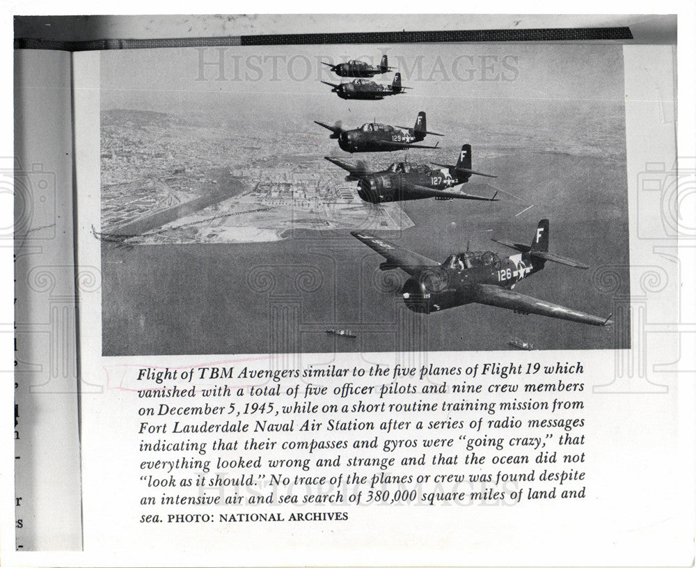 Press Photo BOOK COPY TBM Avengers Flight 19 WWII - Historic Images