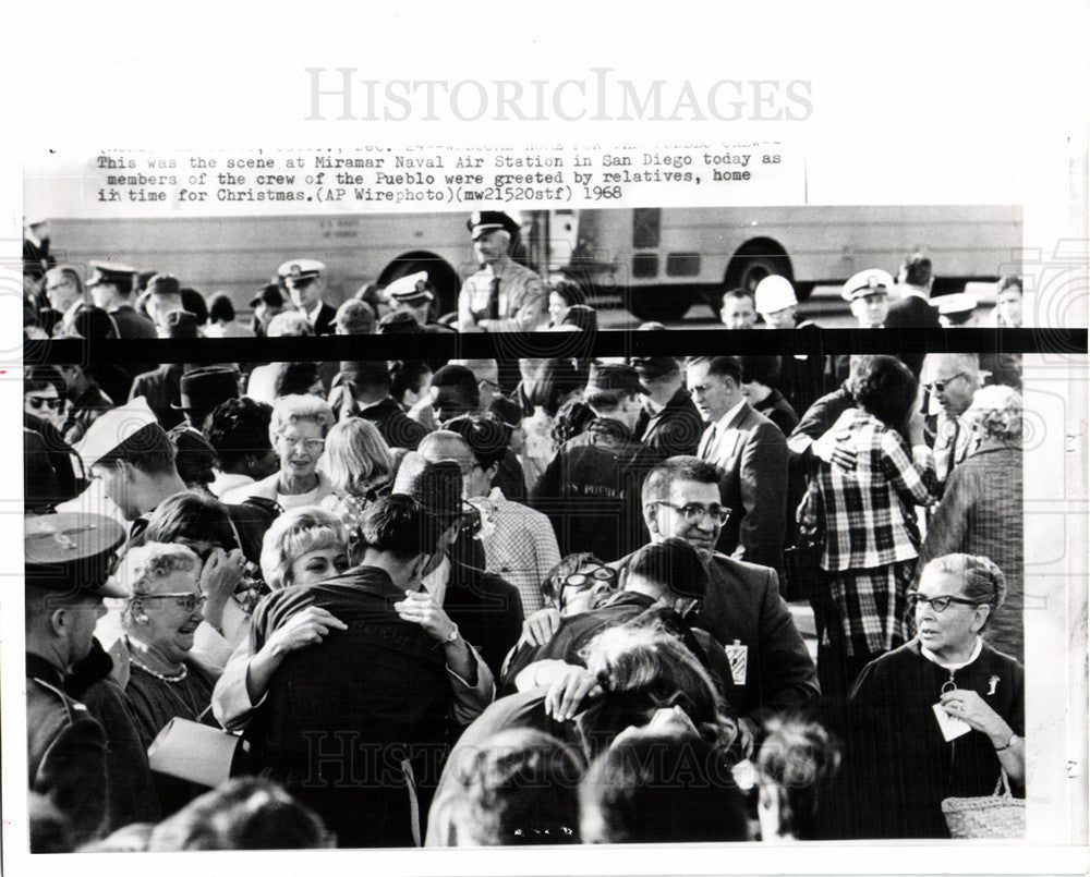 1968 Press Photo USS Pueblo Crew Miramar San Diego - Historic Images