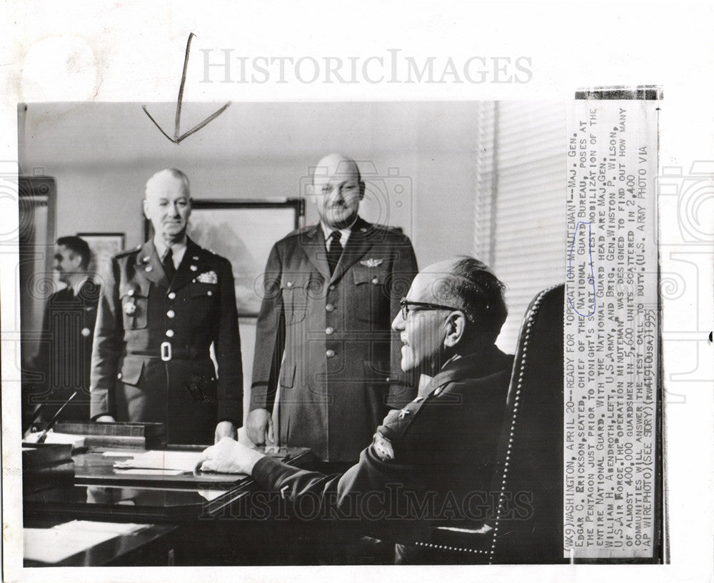 1955 Press Photo Washington National guard pentagon - Historic Images