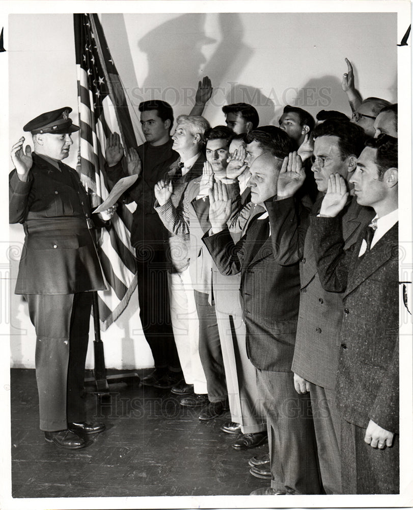 1950 Press Photo Army Reserves Michigan 31st Infantry - Historic Images