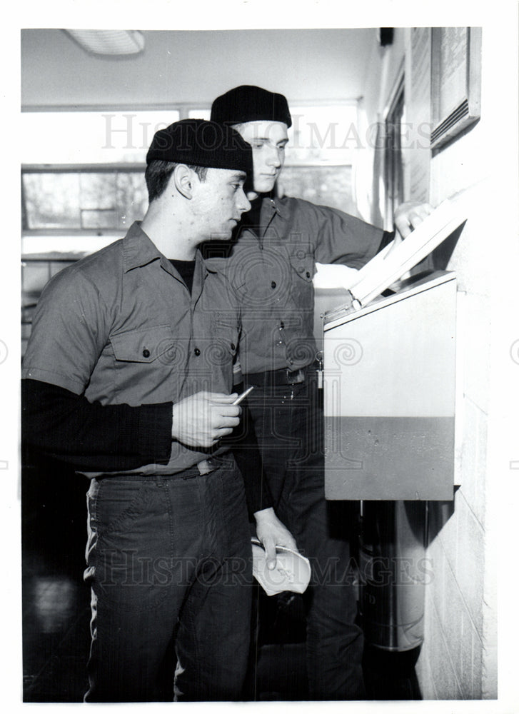 Navy Inspecting Log Back Compartment-Historic Images