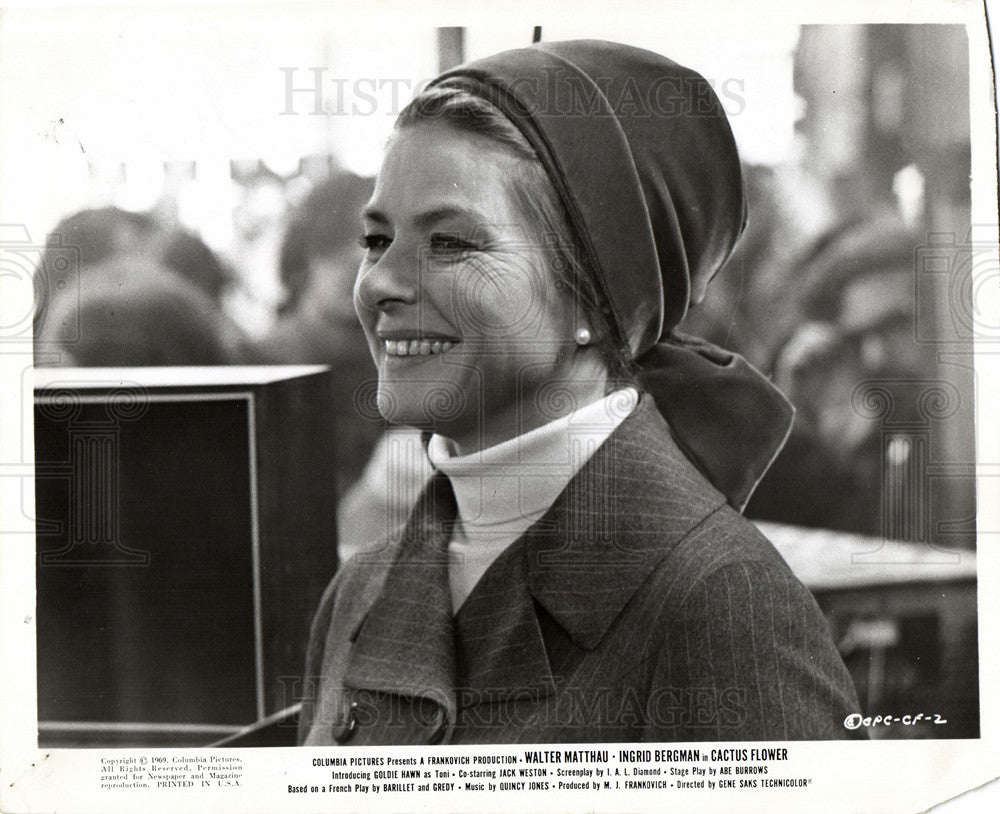 1970 Press Photo Ingrid Bergman Cactus Flower - Historic Images