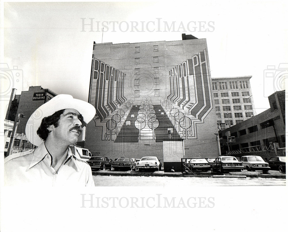 1979 Press Photo 9 story Broadway-Randolph mural - Historic Images