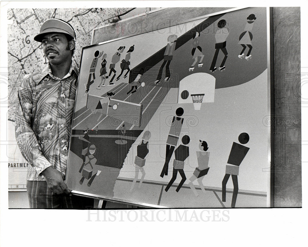 1977 Mural Art Detroit Burnis Day-Historic Images