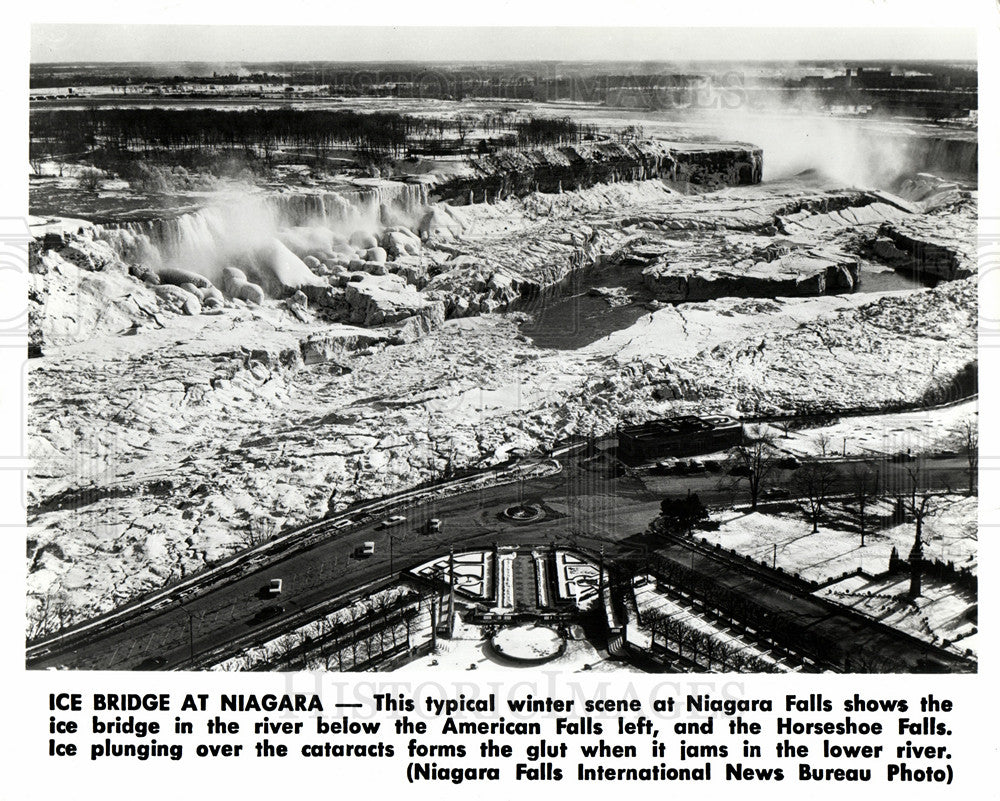 Press Photo Ice Bridge Niagara Falls - Historic Images