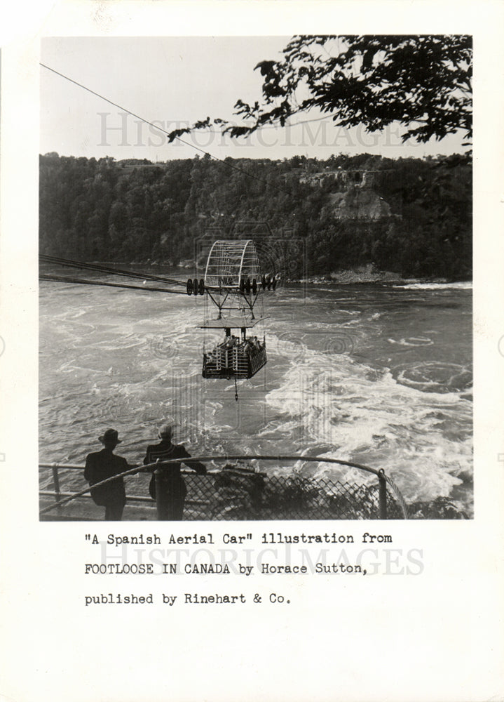 1950 Press Photo Niagara Falls Aerial Car Canada Sutton - Historic Images