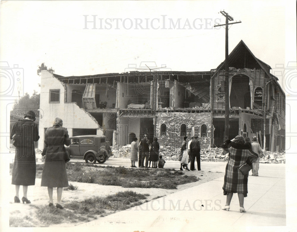 1933 Press Photo Earthquake Long Beach California - Historic Images