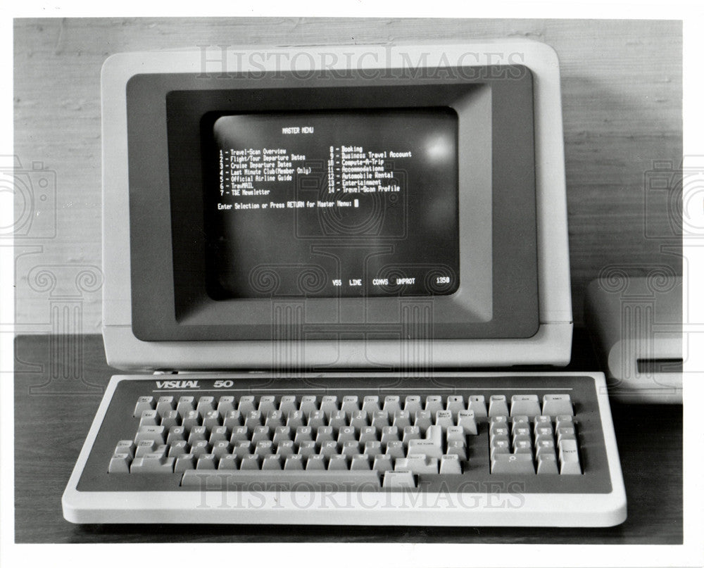 1984 Personal Computer Airline Reservations - Historic Images