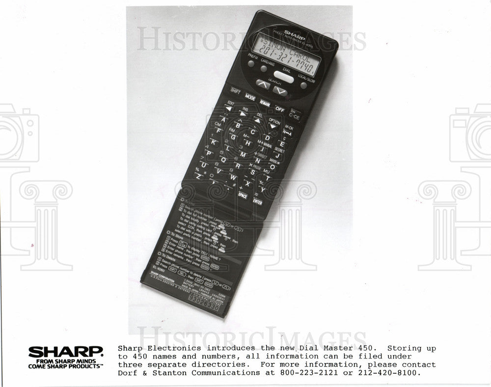 1990 Press Photo Sharp Electronics Dial Master 450 - Historic Images