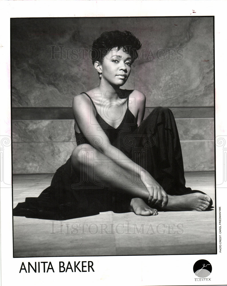 1986 Press Photo Anita Baker American soul singer R&amp;B - Historic Images