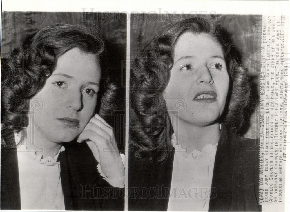 1944 Press Photo Joan Barry Actress Federal Grand Jury - Historic Images