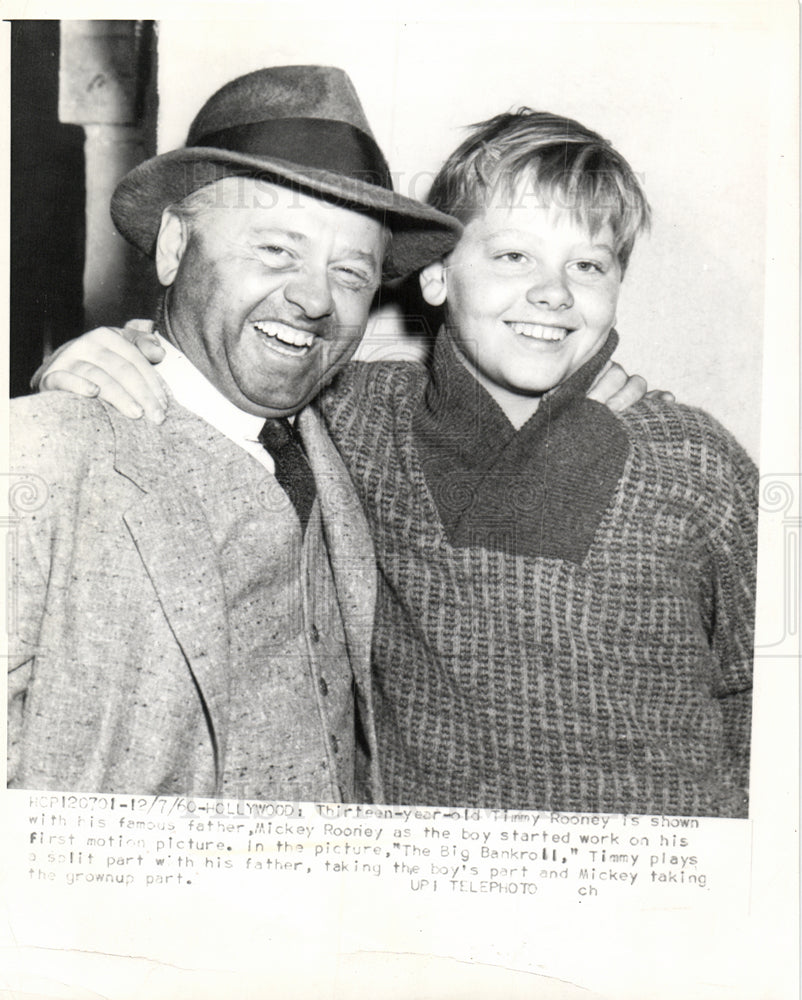 1960 Press Photo Mickey Rooney Actor Son Timmy Rooney - Historic Images