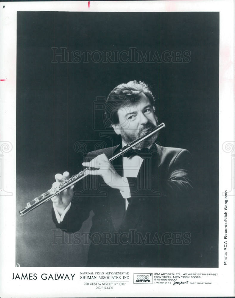 1987 Press Photo James Galway virtuoso flutist - Historic Images