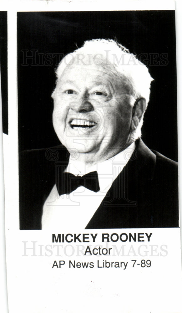 1989 Press Photo Mickey Rooney Actor - Historic Images