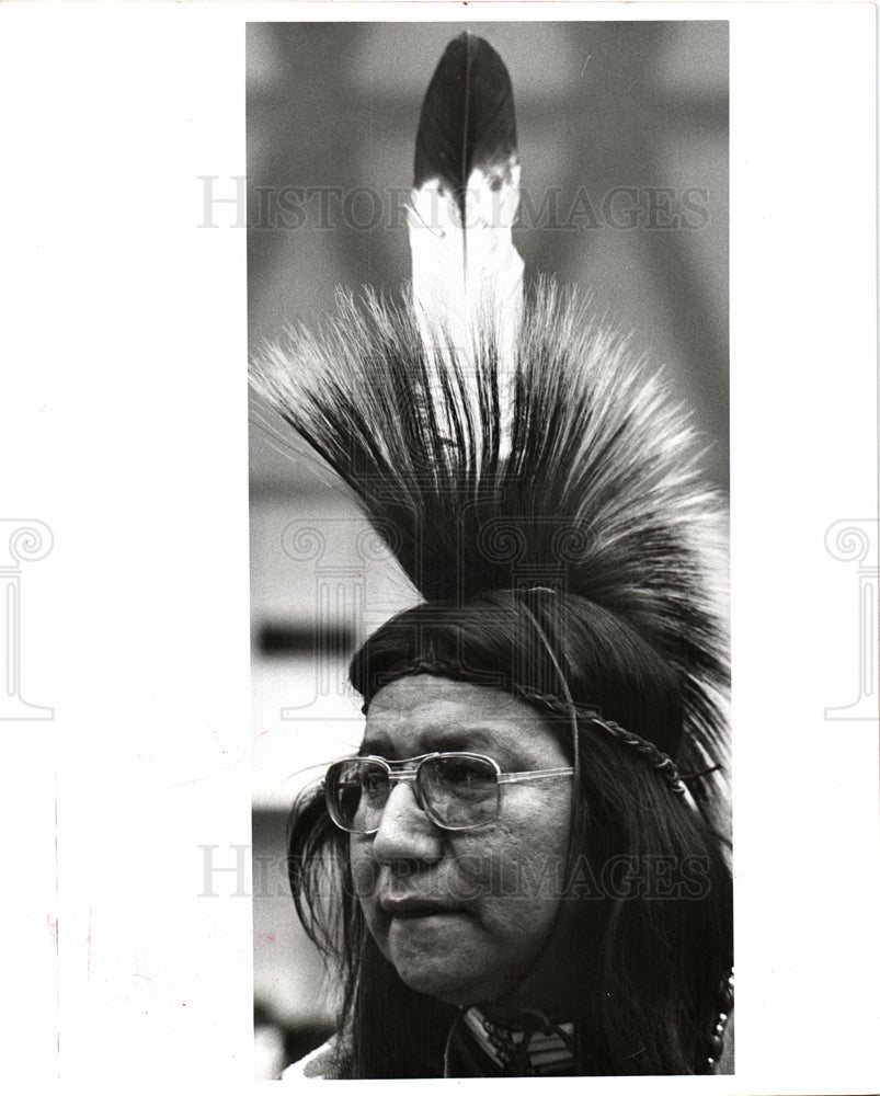 1977 Press Photo Ottawa Powwow Ann Arbor Ed Miller - Historic Images