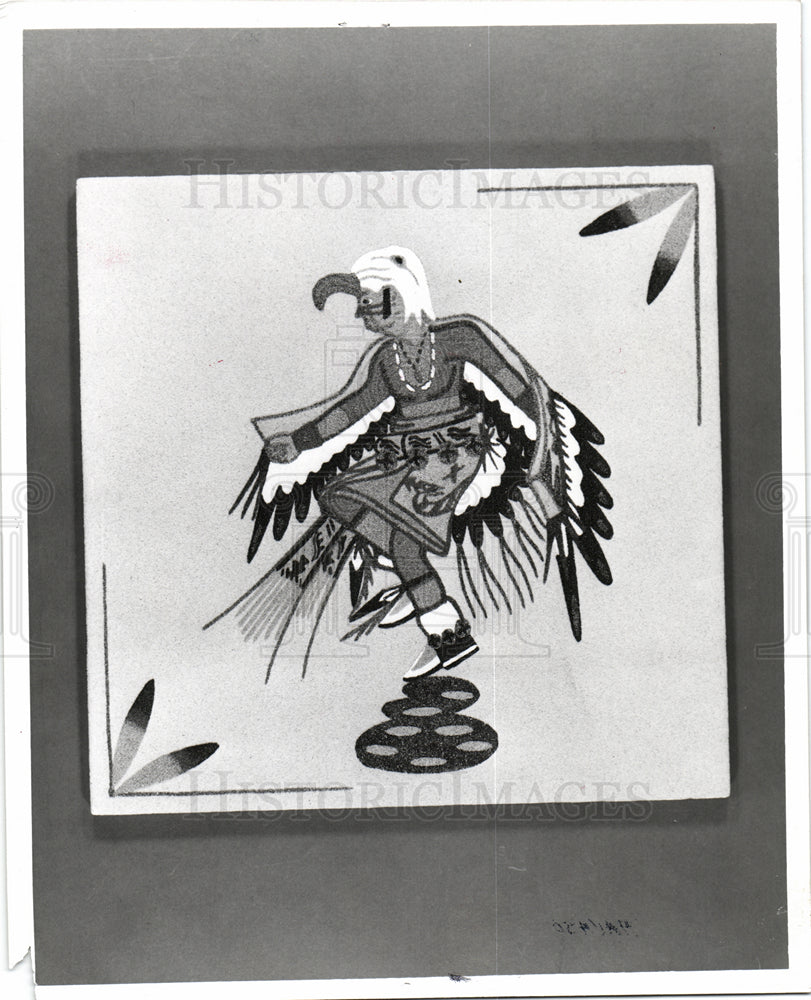 1977 Press Photo Navajo Indian sand painting shaman - Historic Images