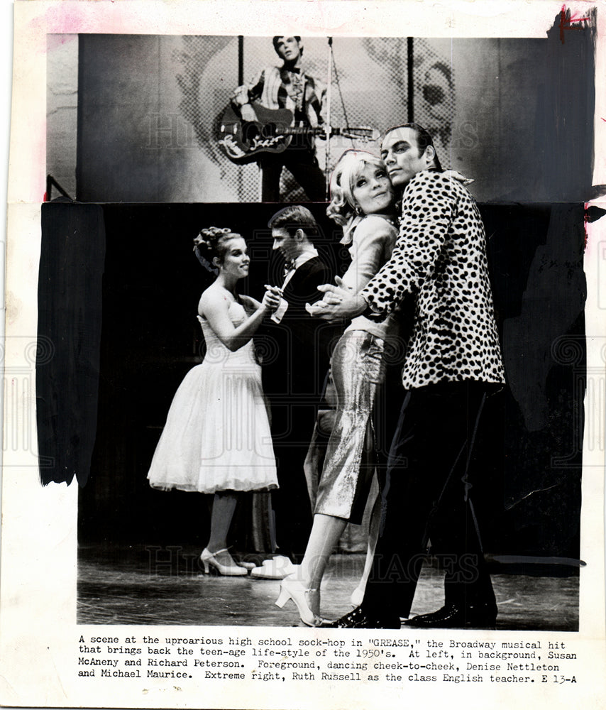 1974 Press Photo Grease Broadway Susan Richard Denise - Historic Images