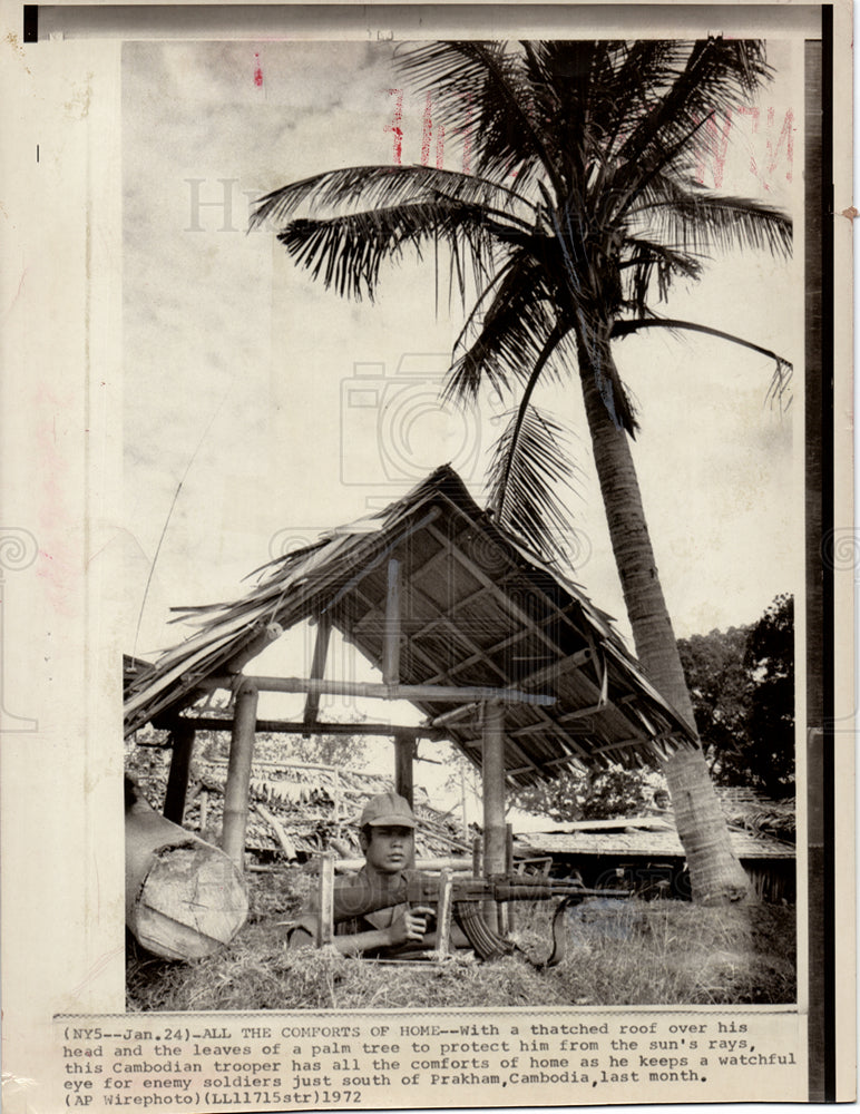 1972 Press Photo Prakham Cambodia soldier trooper - Historic Images