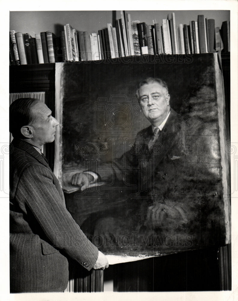 Press Photo Franklin D. Roosevelt painting Nazi - Historic Images