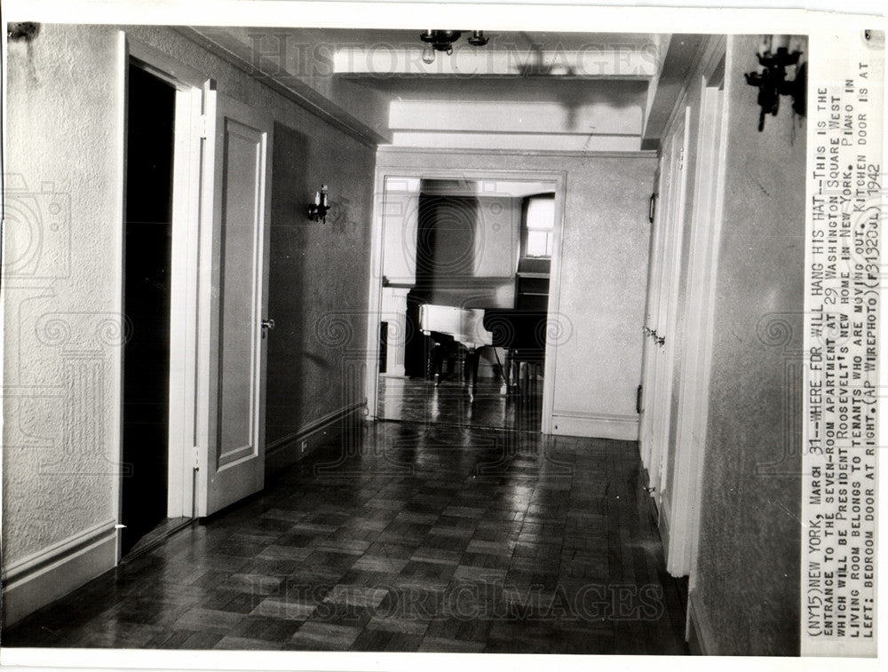 1942 Press Photo FDR New Apartment Home New York City - Historic Images