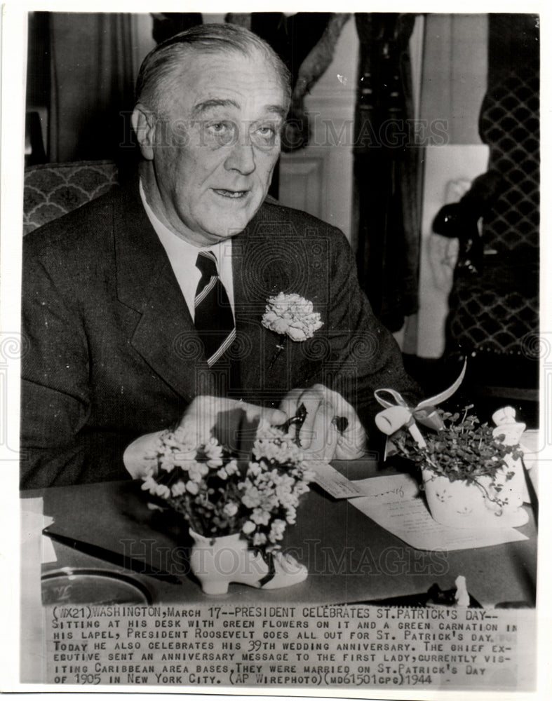 1944 Press Photo President Franklin D. Roosevelt DC - Historic Images