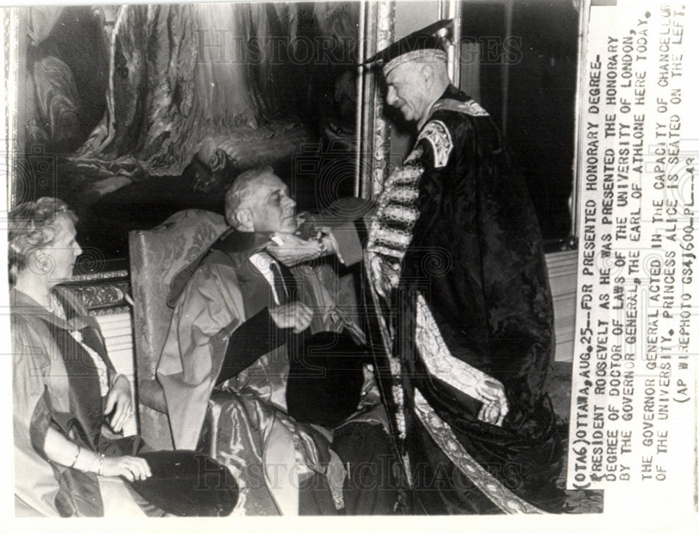 1943 FDR Canada visit honorary degree - Historic Images