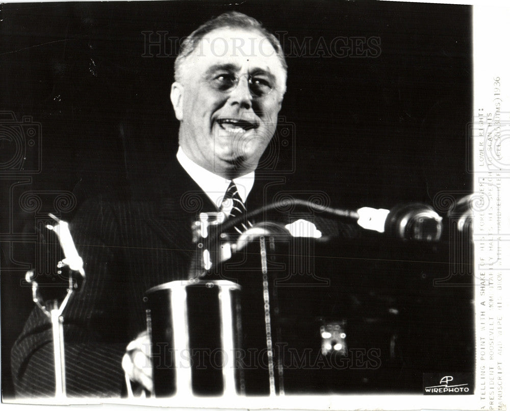 1936 Press Photo Franklin Delano Roosevelt President US - Historic Images