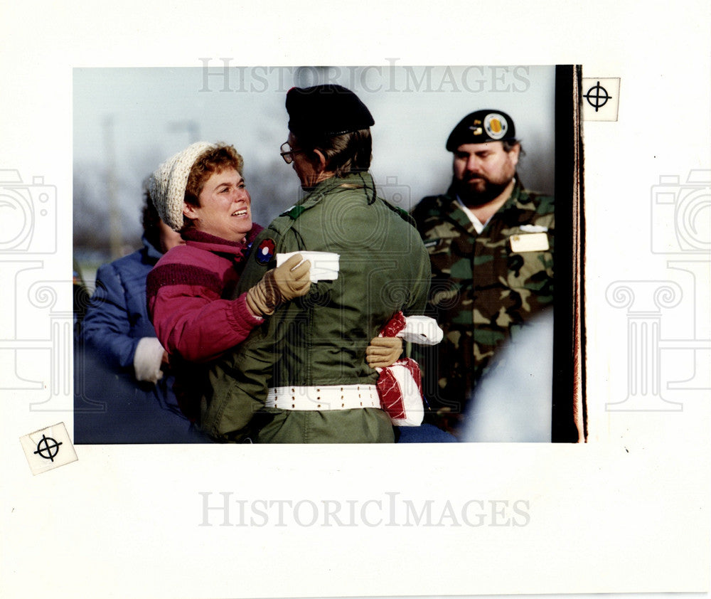 1991 Press Photo Vietnam Veteran Memorial Michigan - Historic Images