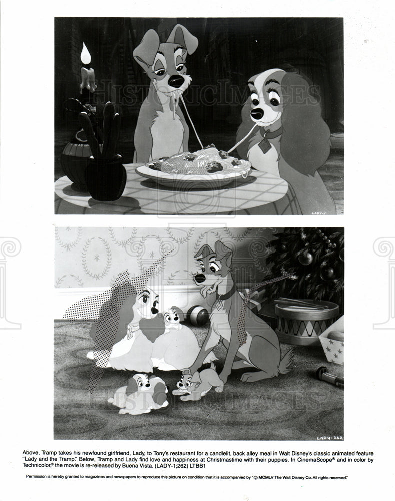 1987 Press Photo Lady and the Tramp animated film - Historic Images