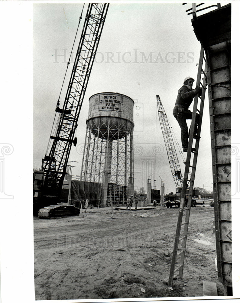 1986 Press Photo Detroit Zoo renovation construction - Historic Images