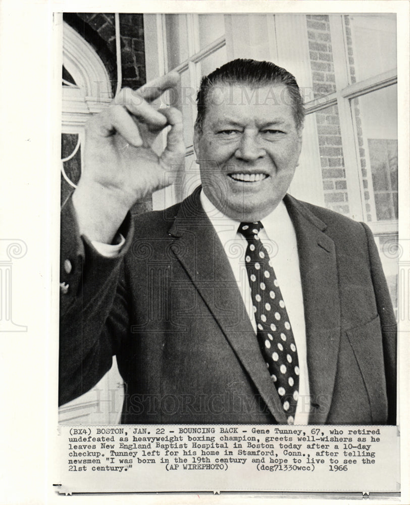 1966 Press Photo Gene Tunney Boxer Boston Massachusetts - Historic Images