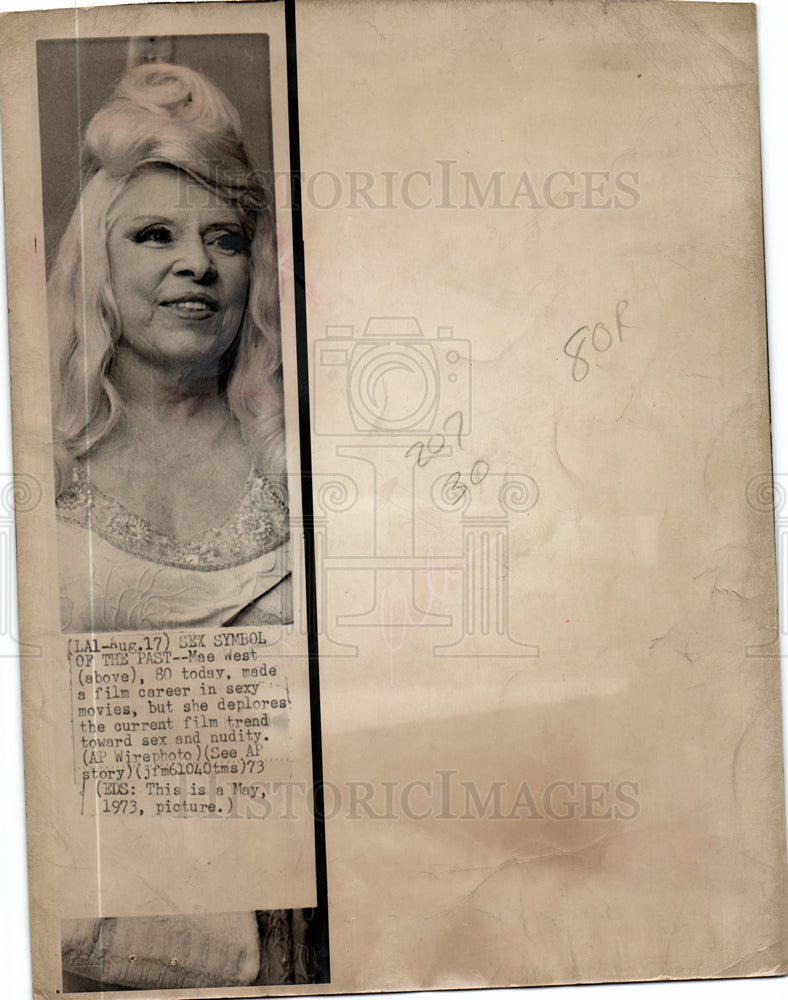 1973 Mae West American actress-Historic Images