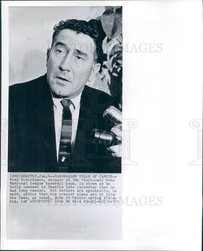 1964, Fred Hutchinson Cincinnati Reds Manage - Historic Images