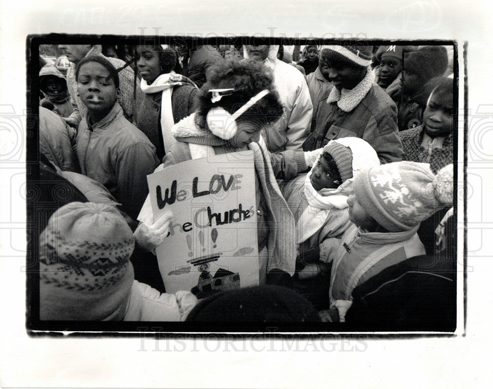 1990 Press Photo demonstrations - Historic Images