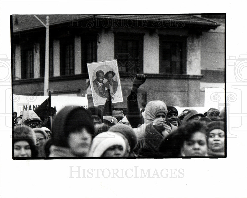 1990 Press Photo demonstration protest Nelson winnie - Historic Images