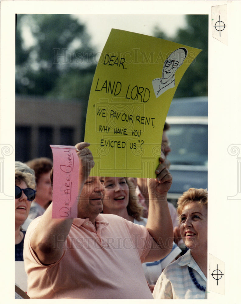 1989 Press Photo Detroit Catholic Church Protest - Historic Images