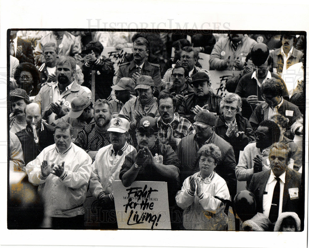 1989 Press Photo Workers Rally - Historic Images